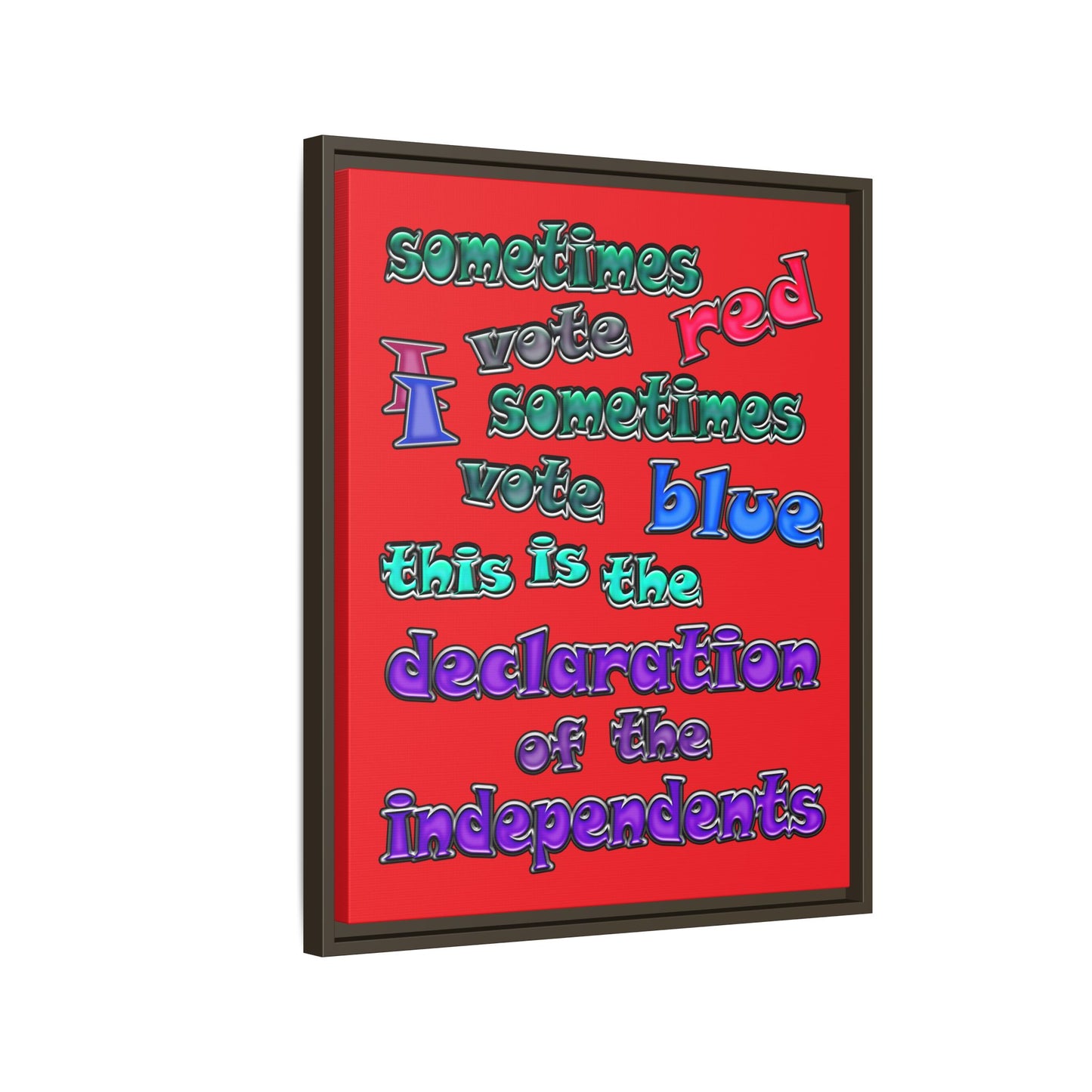 declaration of the independents - framed canvas art (red)