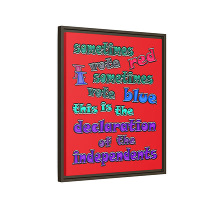 declaration of the independents - framed canvas art (red)