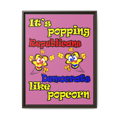 popping like popcorn - framed canvas art (light pink)