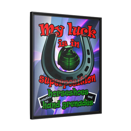 my luck - framed canvas art (grey-pink wave)