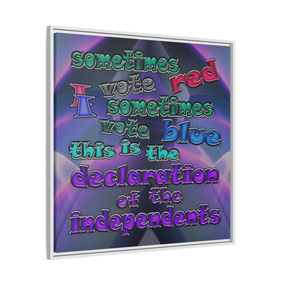 declaration of the independents - framed canvas art (grey-pink wave)