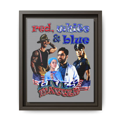 rw&b lives matter - framed canvas art (grey)