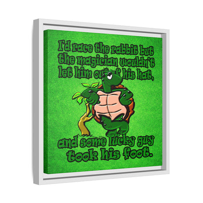 turtle race - framed canvas art (green turf)
