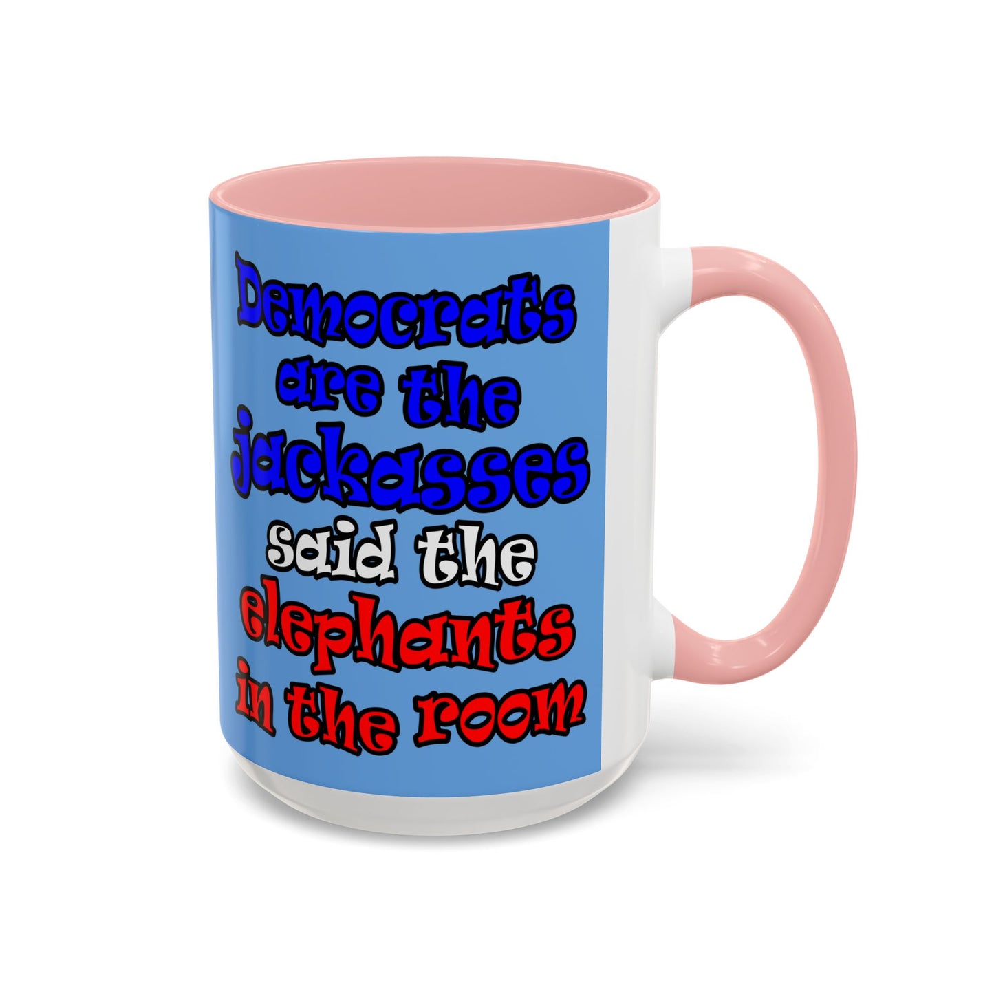 donkeys and elephants - Accent Mug (light blue)
