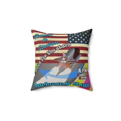 shoot for the stars - Faux Suede Square Pillow - (rainbow split)