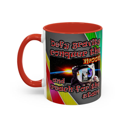 defy conquer reach - Accent Mug (rainbow split)
