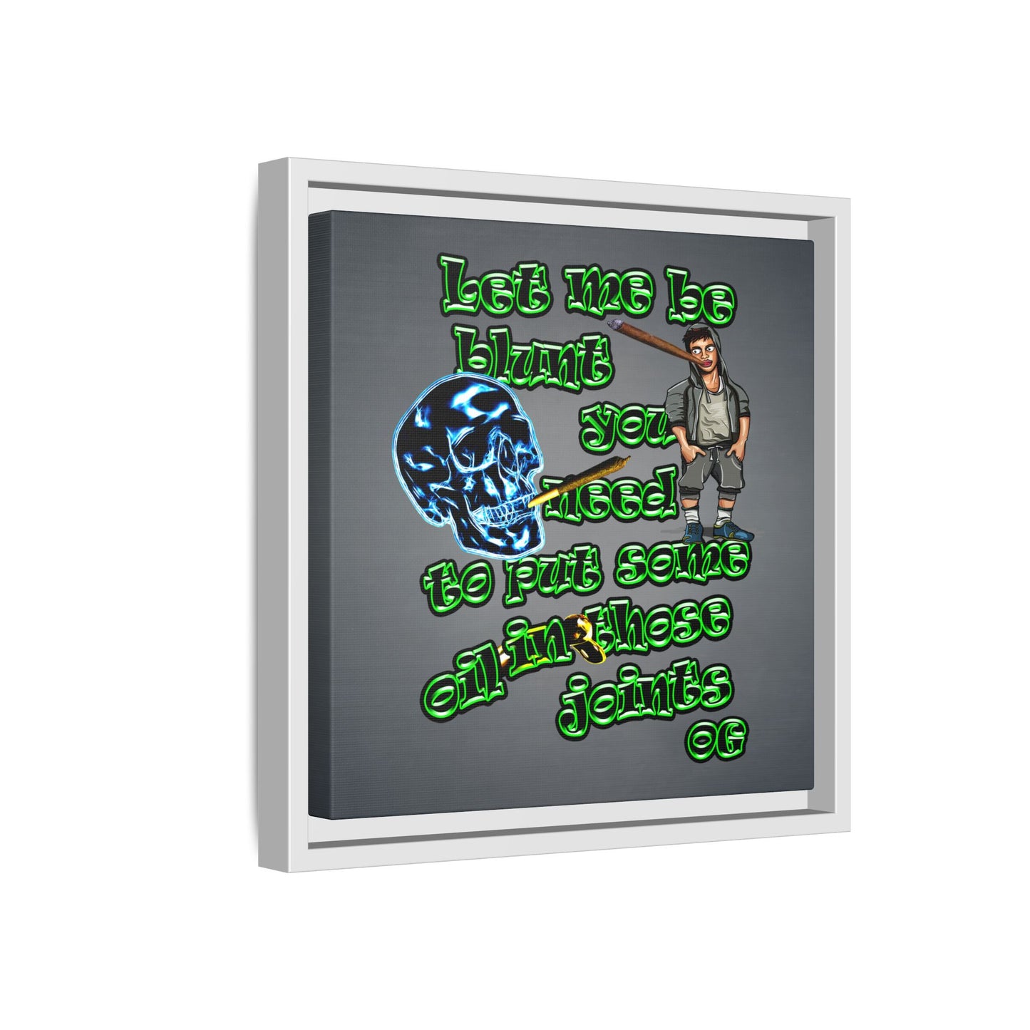 og - framed canvas art (grey-light grey)