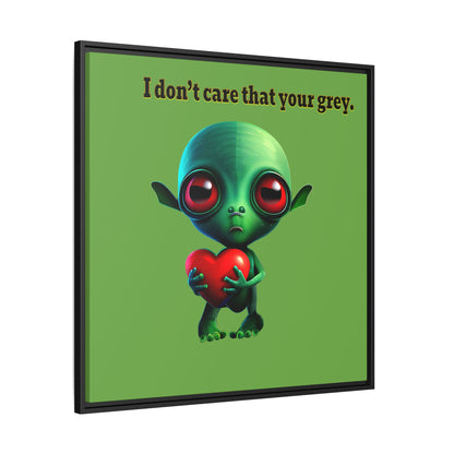 I don't care that your grey - framed canvas art (green)