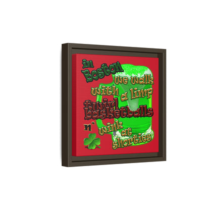 celtics logo - framed canvas art (dark red)