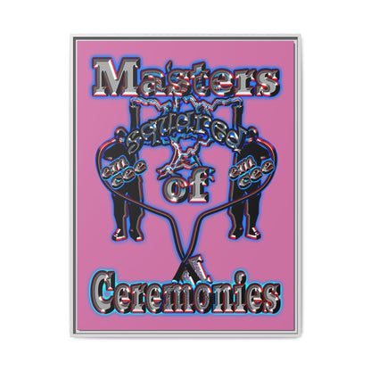 em cee squared - framed canvas art (light pink)