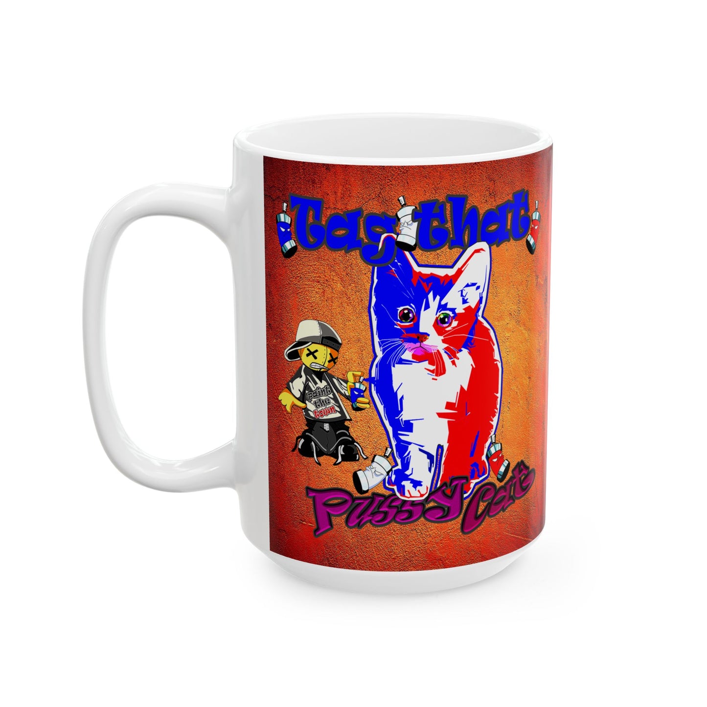 tag that - White Mug (burnt orange)