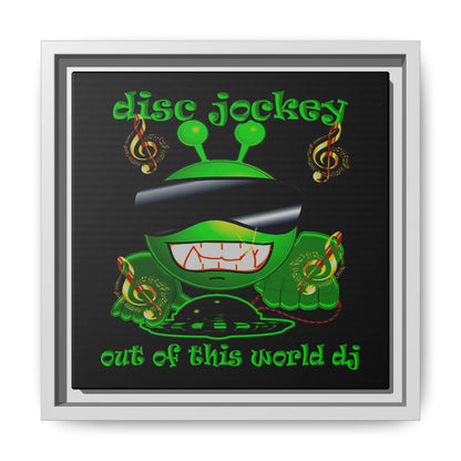 disc jockey - framed canvas art (black)