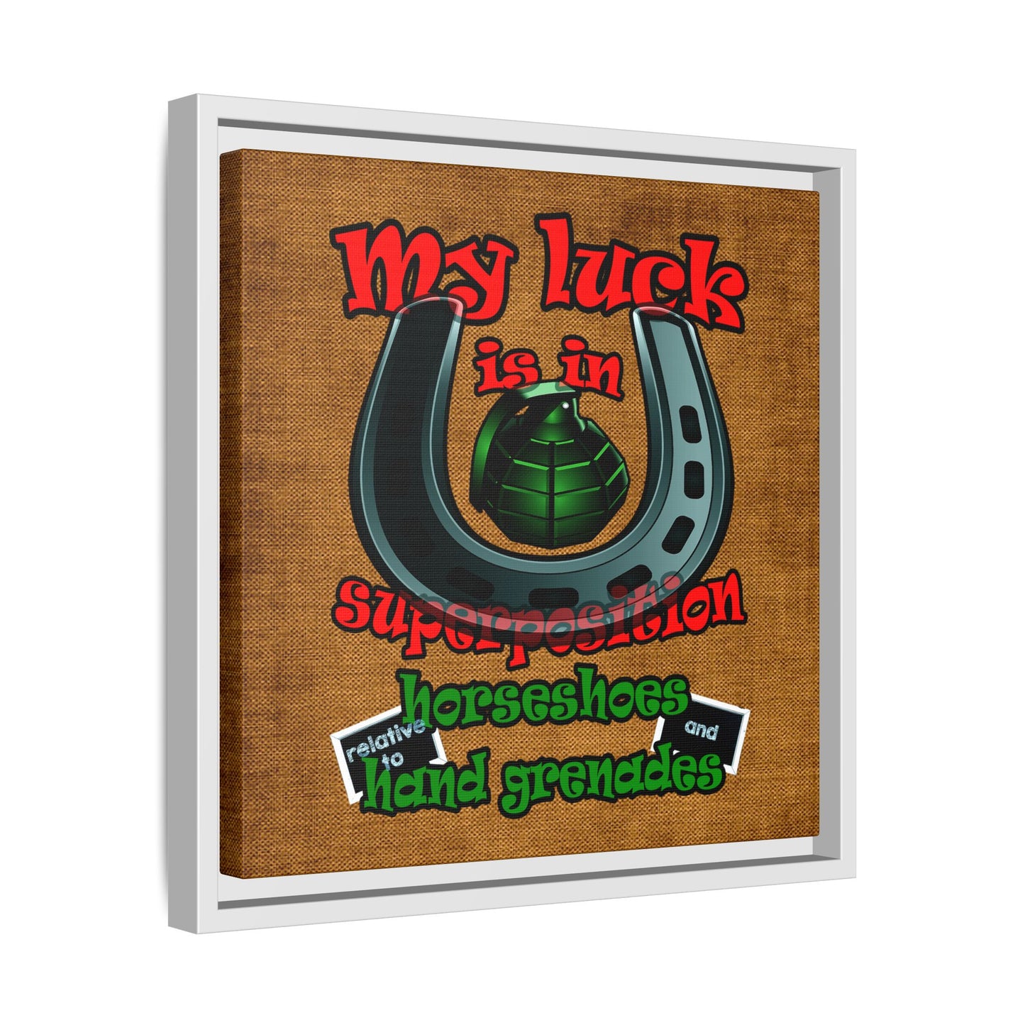 my luck - framed canvas art (brown papyrus)