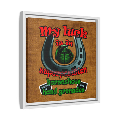 my luck - framed canvas art (brown papyrus)