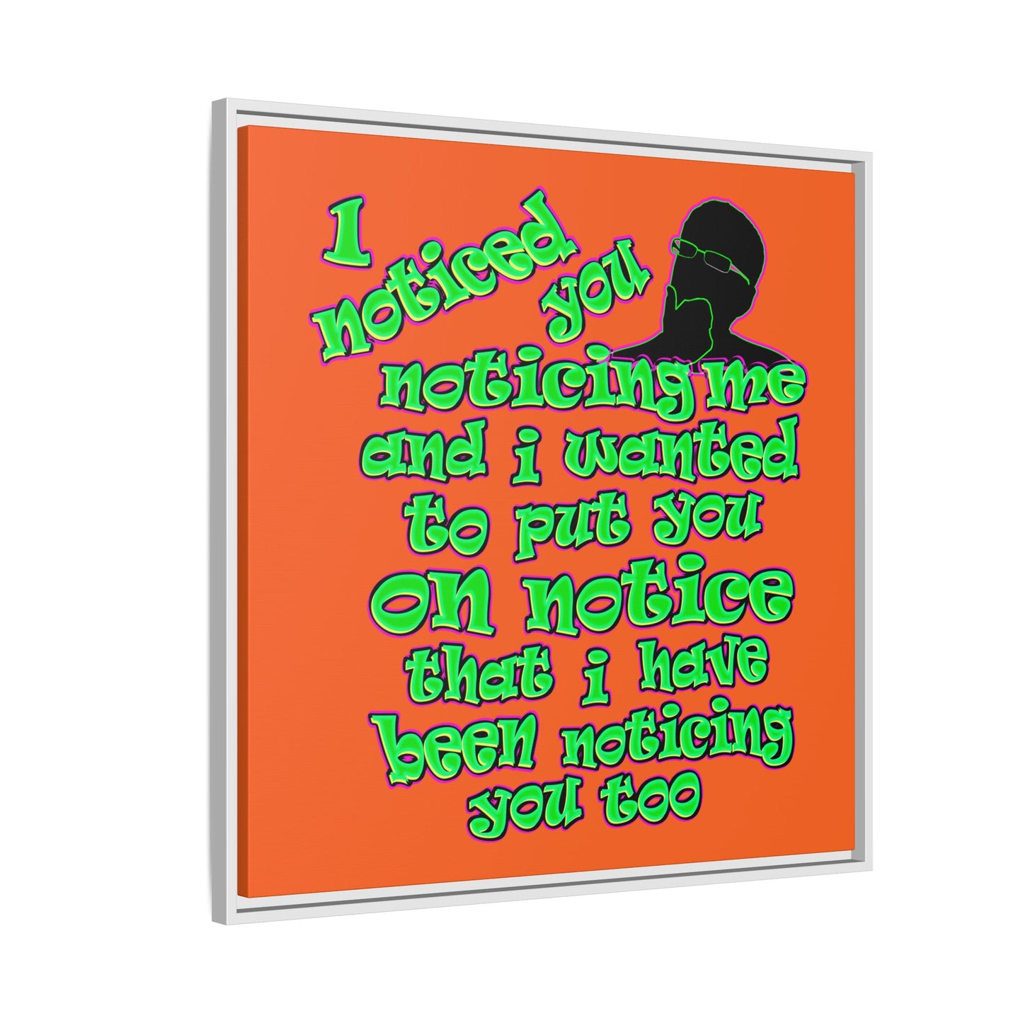 noticed you noticing - framed canvas art (orange)