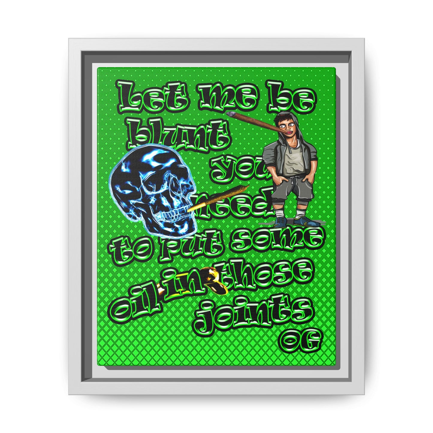 og - framed canvas art (logo green)