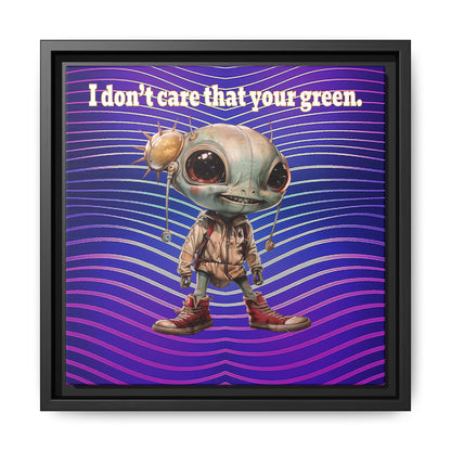 I don't care that your green - framed canvas art (purple wave)