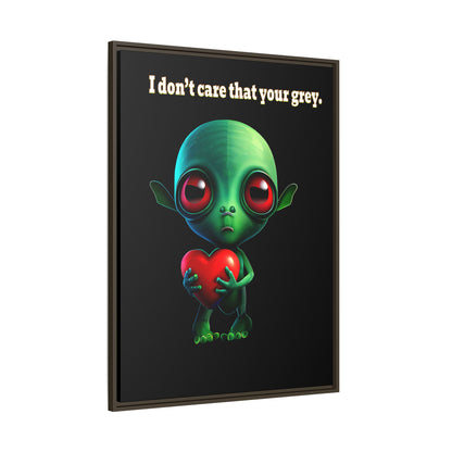 I don't care that your grey - framed canvas art (black)