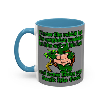 turtle race - Accent Mug (grey)