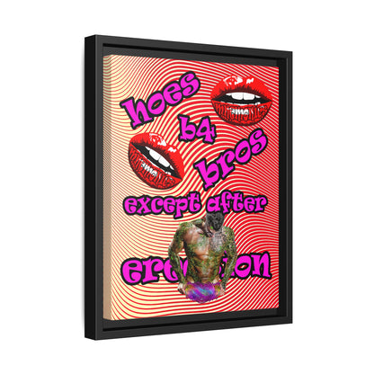 hoes b4 bros - framed canvas art (yellow-orange wave)