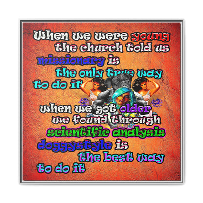doggystyle - framed canvas art (burnt orange)