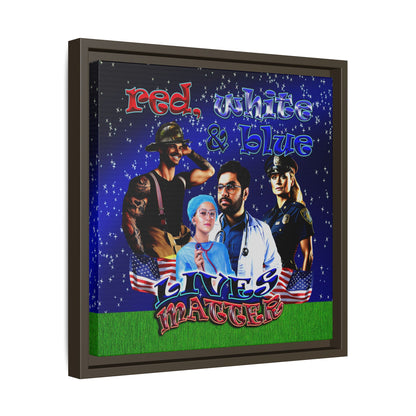rw&b lives matter - framed canvas art ('snoops' background)
