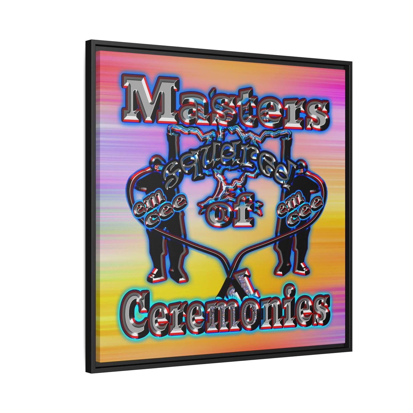 em cee squared - framed canvas art (color blur)