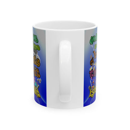 the bum's shit - White Mug (blue-white wave)