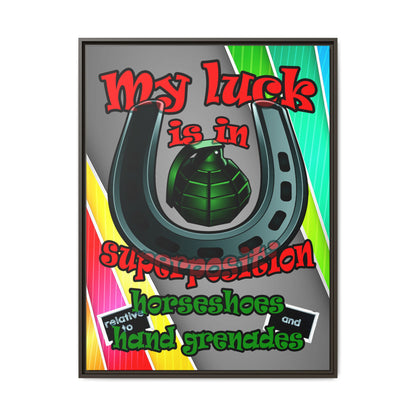 my luck - framed canvas art (rainbow split)