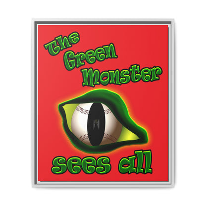 green monster - framed canvas art (red)