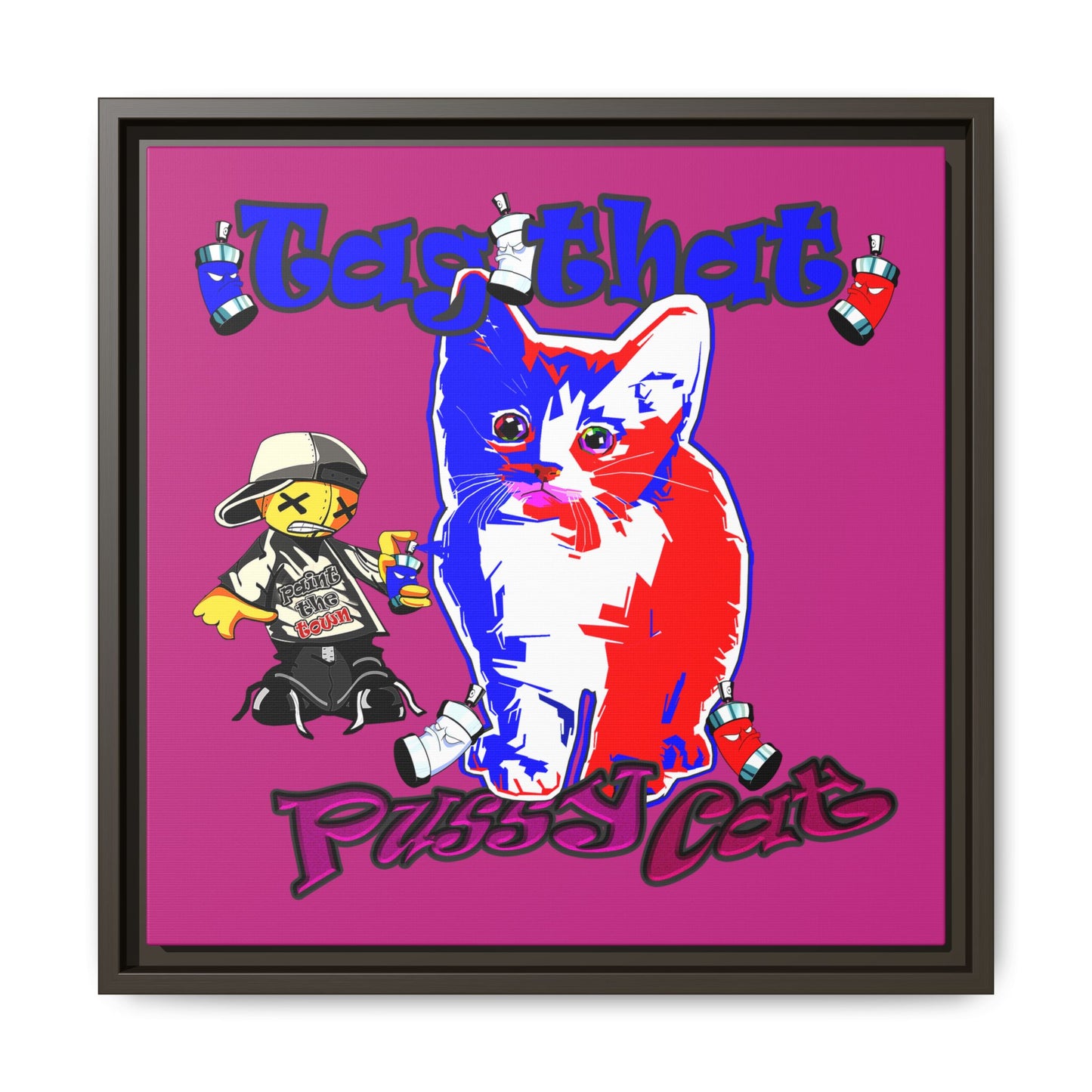 tag that - framed canvas art (pink)