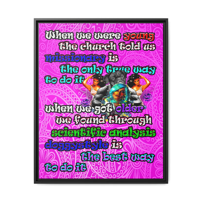 doggystyle - framed canvas art (pink swirl)