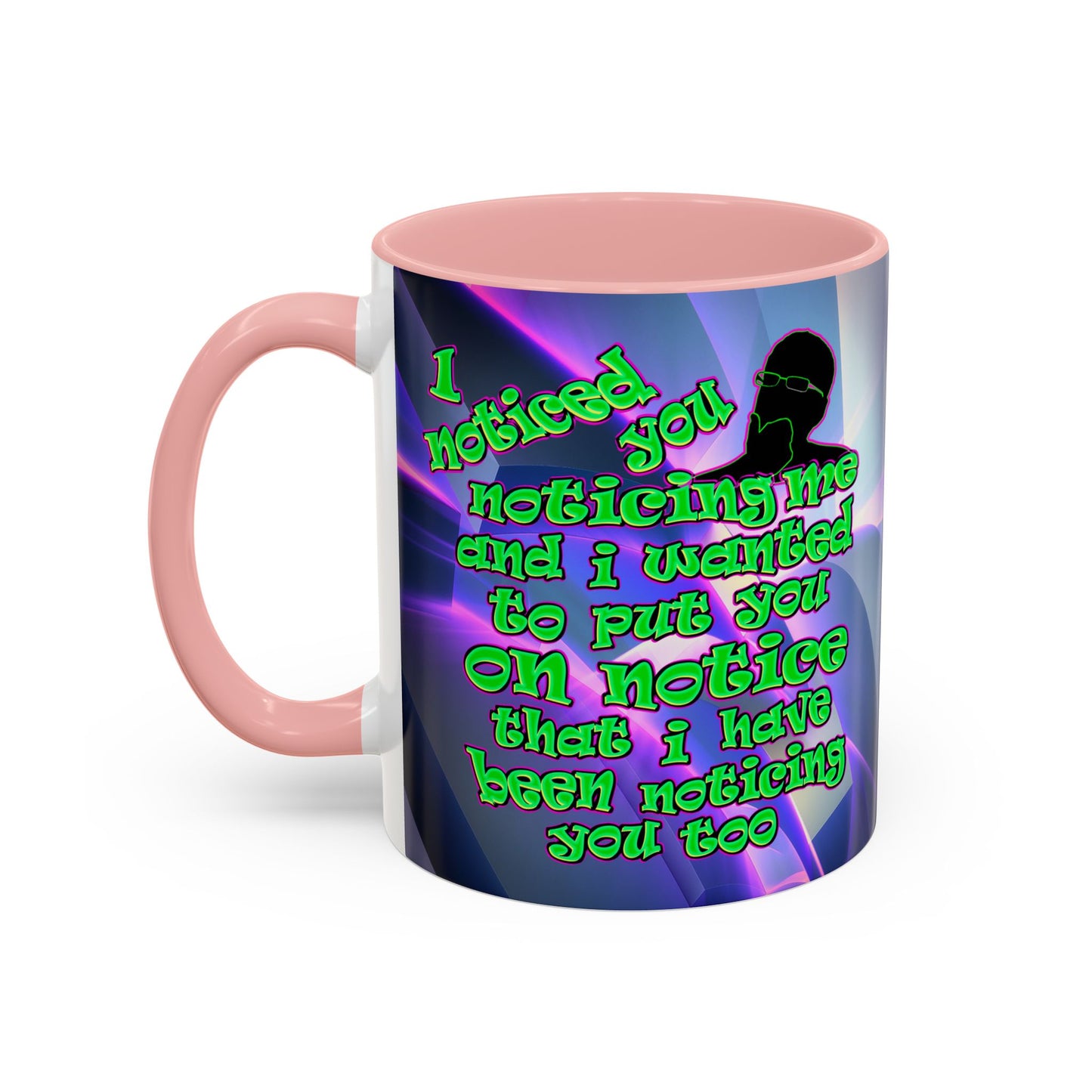 noticed you noticing - Accent Mug (grey-pink wave)