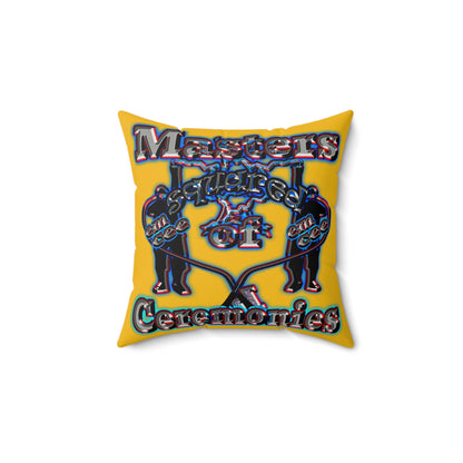 em cee squared - Faux Suede Square Pillow - (yellow)