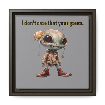 I don't care that your green - framed canvas art (grey)