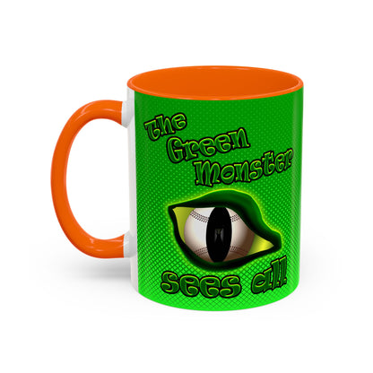 green monster - Accent Mug (logo green)