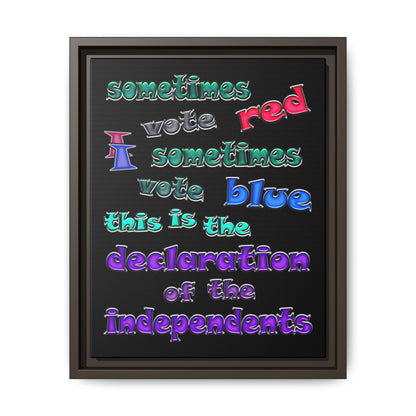 declaration of the independents - framed canvas art (black)