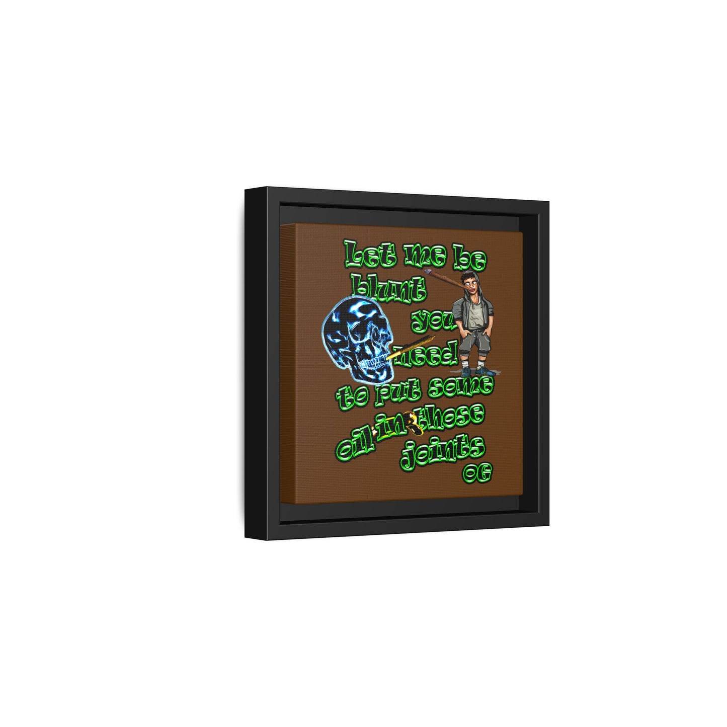 og - framed canvas art (brown)