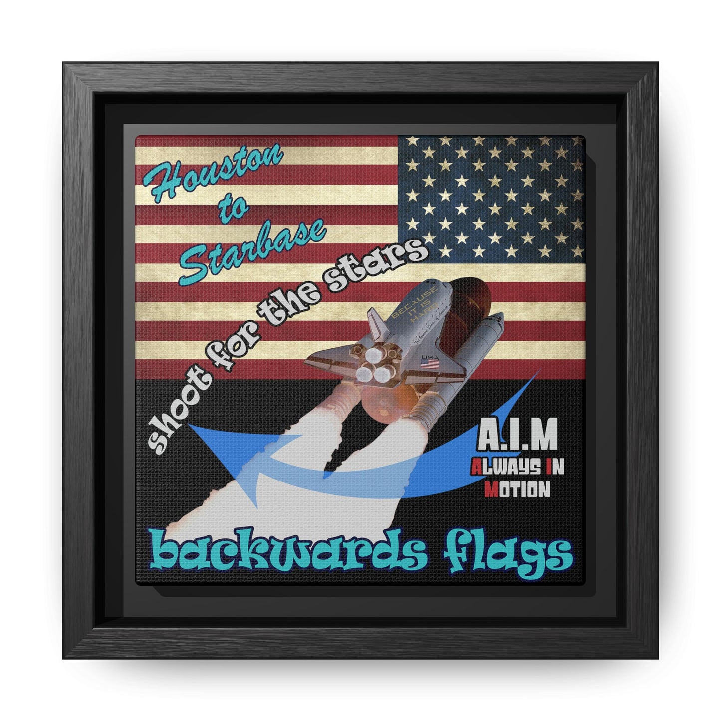 shoot for the stars - framed canvas art (black)