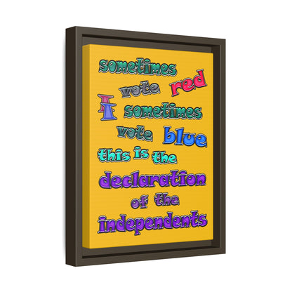 declaration of the independents - framed canvas art (yellow)
