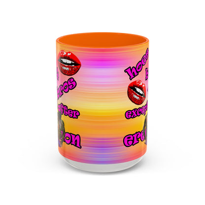 hoes b4 bros - Accent Mug (color blur)