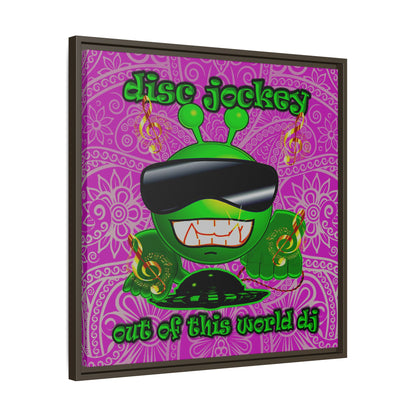 disc jockey - framed canvas art (pink swirl)