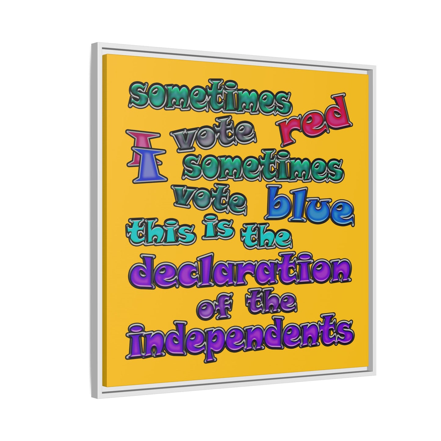 declaration of the independents - framed canvas art (yellow)
