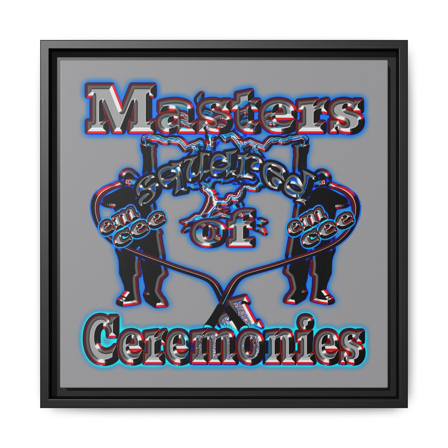 em cee squared - framed canvas art (grey)