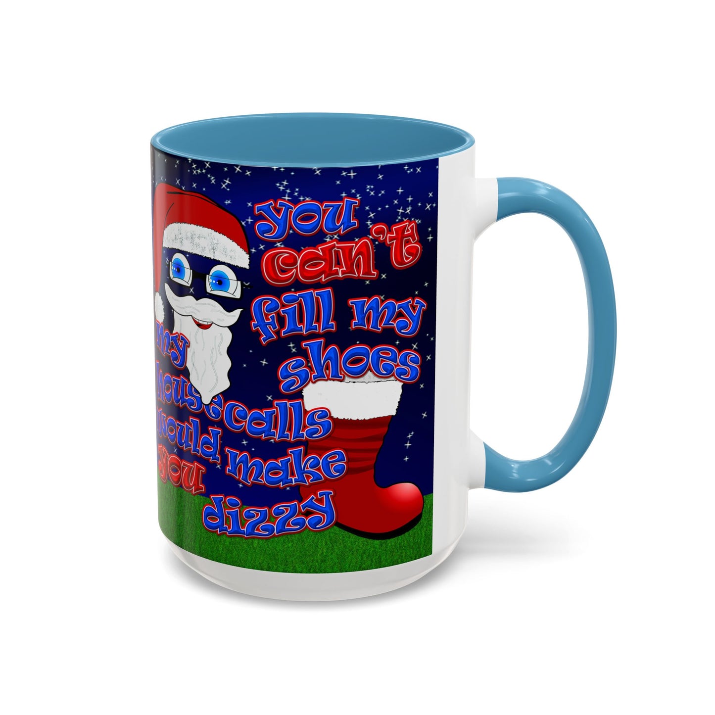 santa's shoes - Accent Mug ('snoops' background)