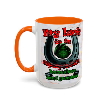 my luck - Accent Mug (white marble)