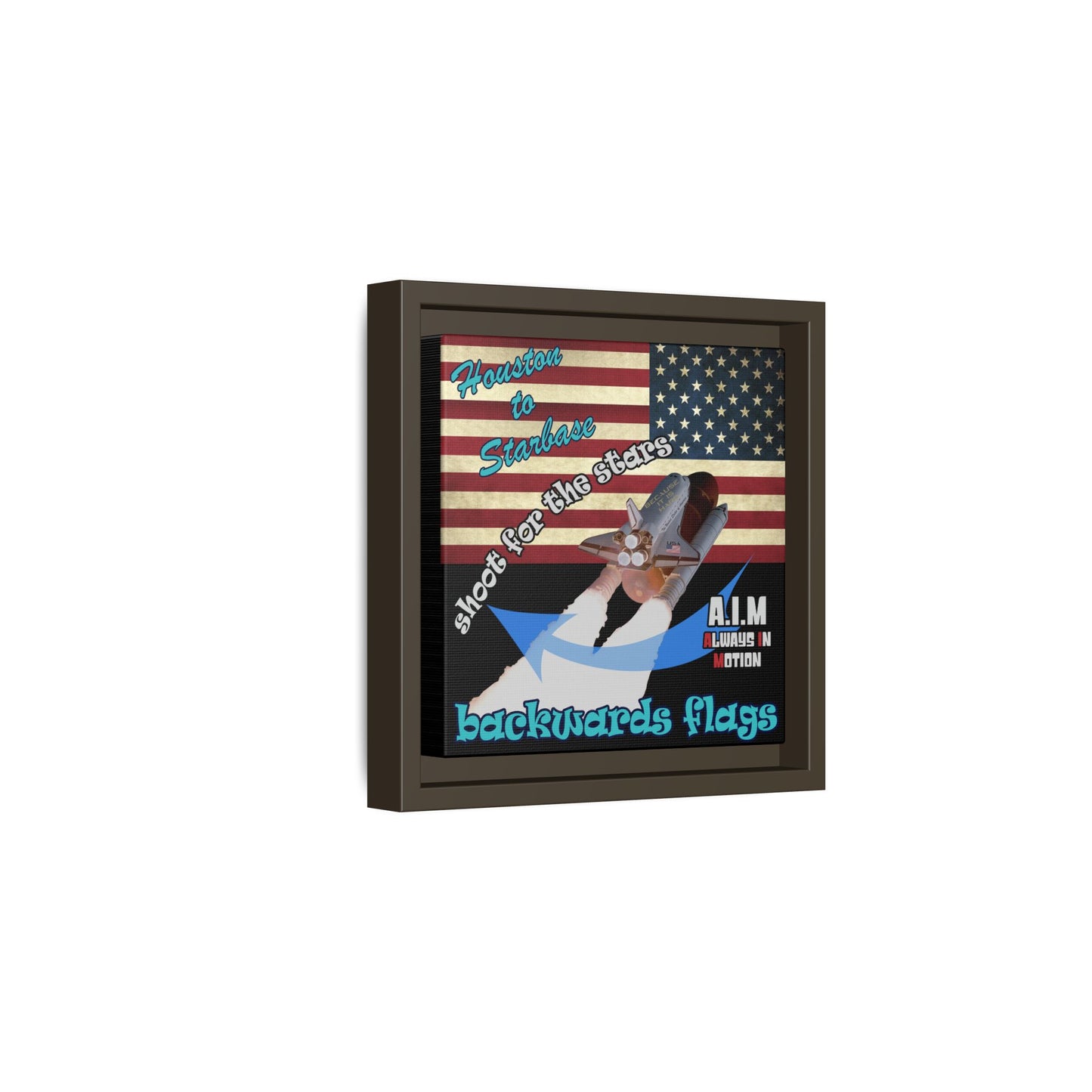 shoot for the stars - framed canvas art (black)