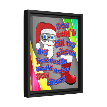 santa's shoes - framed canvas art (rainbow split)