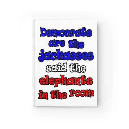 donkeys and elephants - journal-lined (white)