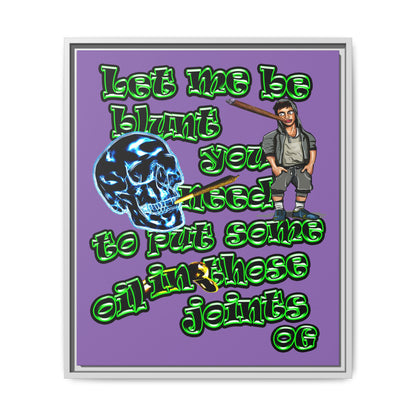 og - framed canvas art (light purple)